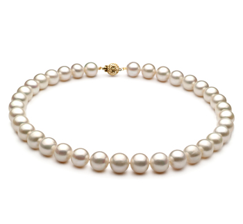 Collar de perlas Perla de Agua Dulce de calidad AA de 10 a 11mm en color Blanco