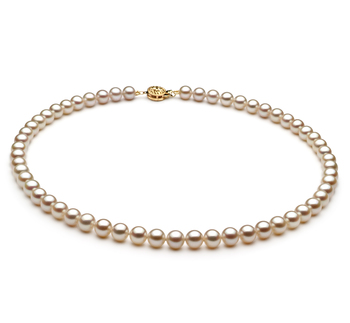Collar de perlas Perla de Agua Dulce de calidad AAA de 6 a 7mm en color Blanco