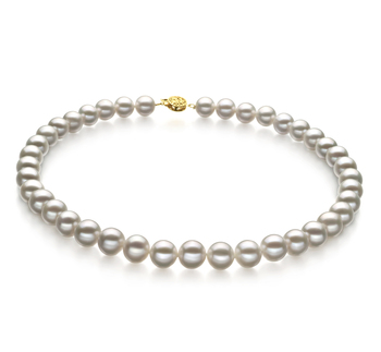 Collar de perlas Perla de Agua Dulce de calidad AAA de 9 a 10mm en color Blanco