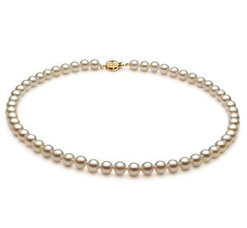 Collar de perlas Perla Akoya Japonesa de calidad AA de 6 a 7mm en color Blanco