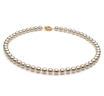 Collar de perlas Perla Akoya Japonesa de calidad AAA de 6.5 a 7mm en color Blanco