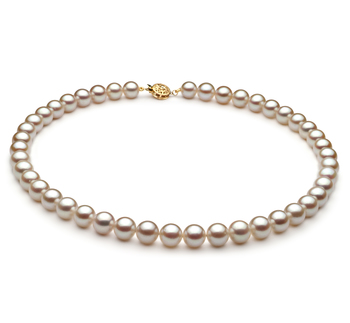 Collar de perlas Perla Akoya Japonesa de calidad AA de 8.5 a 9mm en color Blanco