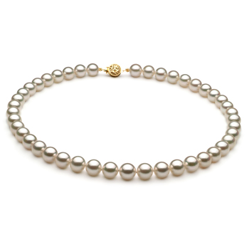 Collar de perlas Perla Akoya Japonesa de calidad AAA de 8.5 a 9mm en color Blanco