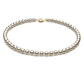 Collar de perlas Perla Akoya Japonesa de calidad AAA de 7 a 7.5mm en color Blanco