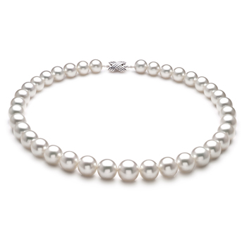 Collar de perlas Mar del Sur de calidad AAA+ de 10 a 14mm en color Blanco