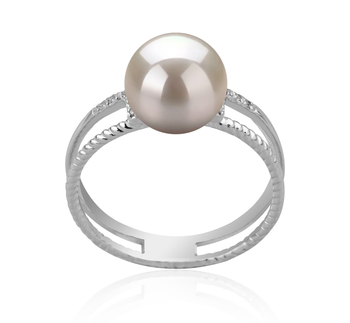 Anillo de perlas Perla Akoya Japonesa de calidad AAA de 8 a 9mm en color Blanco