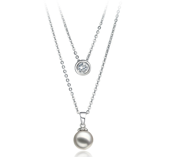 Collar de perlas Perla Akoya Japonesa de calidad AA de 7 a 8mm en color Blanco