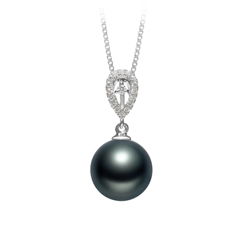 Colgante de perlas Perla Tahití de calidad AAA de 10 a 11mm en color Negro