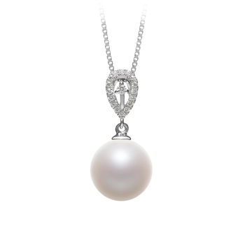 Colgante de perlas Perla de Agua Dulce de calidad AAAA de 10 a 11mm en color Blanco