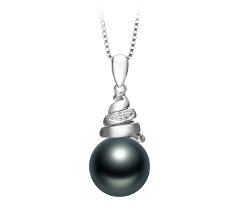 Colgante de perlas Perla Tahití de calidad AAA de 10 a 11mm en color Negro