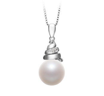 Colgante de perlas Perla de Agua Dulce de calidad AAAA de 10 a 11mm en color Blanco