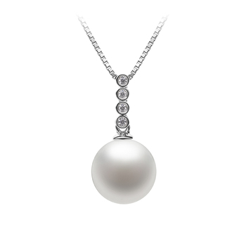 Colgante de perlas Perla de Agua Dulce de calidad AAAA de 10 a 11mm en color Blanco