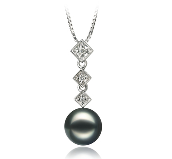 Colgante de perlas Perla Akoya Japonesa de calidad AAA de 8 a 9mm en color Negro
