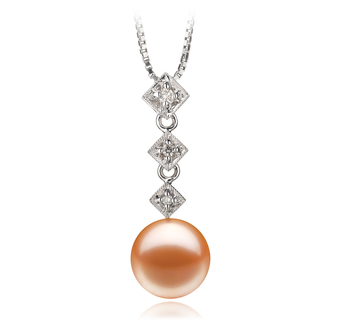 Colgante de perlas Perla de Agua Dulce de calidad AAAA de 9 a 10mm en color Rosa