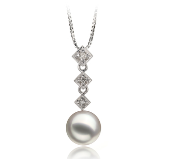 Colgante de perlas Perla Akoya Japonesa de calidad AAA de 8 a 9mm en color Blanco