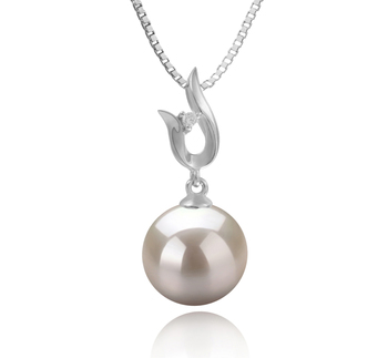 Colgante de perlas Perla de Agua Dulce de calidad AAAA de 9 a 10mm en color Blanco