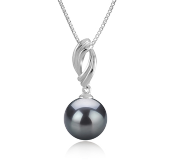 Colgante de perlas Perla Tahití de calidad AAA de 9 a 10mm en color Negro