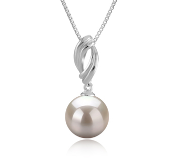 Colgante de perlas Perla de Agua Dulce de calidad AAAA de 9 a 10mm en color Blanco