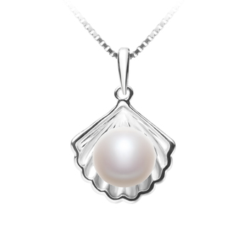 Colgante de perlas Perla de Agua Dulce de calidad AA de 7 a 8mm en color Blanco