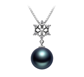 Colgante de perlas Perla Tahití de calidad AAA de 10 a 11mm en color Negro