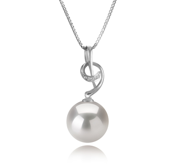 Colgante de perlas Perla Agua Dulce - Edison de calidad AAAA de 11 a 12mm en color Blanco