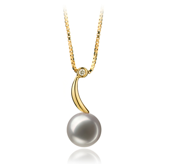 Colgante de perlas Perla Akoya Japonesa de calidad AAA de 8 a 9mm en color Blanco