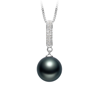 Colgante de perlas Perla Tahití de calidad AAA de 10 a 11mm en color Negro