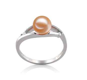 Anillo de perlas Perla de Agua Dulce de calidad AAAA de 6 a 7mm en color Rosa