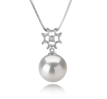 Colgante de perlas Perla Agua Dulce - Edison de calidad AAAA de 11 a 12mm en color Blanco