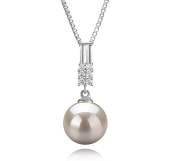 Colgante de perlas Perla de Agua Dulce de calidad AAAA de 9 a 10mm en color Blanco