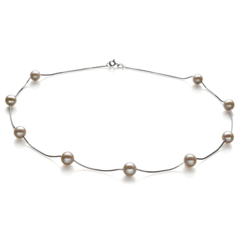 Collar de perlas Perla de Agua Dulce de calidad AA de 7 a 8mm en color Blanco