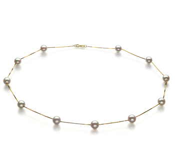 Collar de perlas Perla Akoya Japonesa de calidad AA de 6 a 7mm en color Blanco