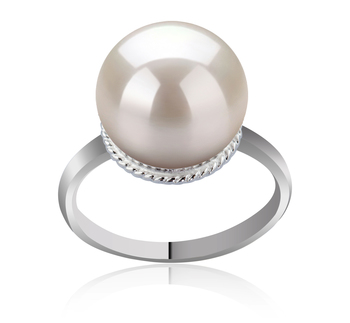 Anillo de perlas Perla de Agua Dulce de calidad AAAA de 10 a 11mm en color Blanco
