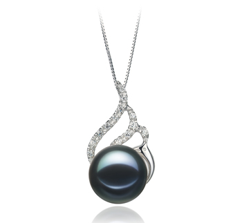 Colgante de perlas Perla de Agua Dulce de calidad AA de 12 a 13mm en color Negro