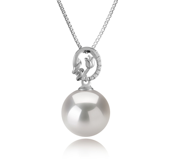 Colgante de perlas Perla Agua Dulce - Edison de calidad AAAA de 11 a 12mm en color Blanco