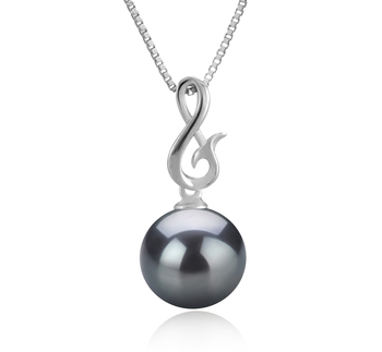 Colgante de perlas Perla Tahití de calidad AAA de 9 a 10mm en color Negro