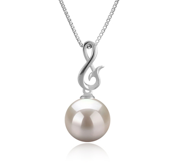 Colgante de perlas Perla de Agua Dulce de calidad AAAA de 9 a 10mm en color Blanco