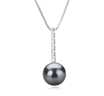 Colgante de perlas Perla Tahití de calidad AAA de 11 a 12mm en color Negro