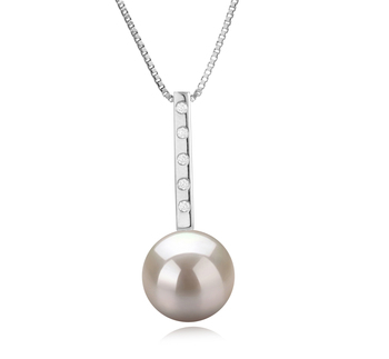 Colgante de perlas Perla de Agua Dulce de calidad AAAA de 10 a 11mm en color Blanco