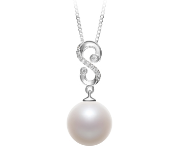 Colgante de perlas Perla de Agua Dulce de calidad AAAA de 10 a 11mm en color Blanco