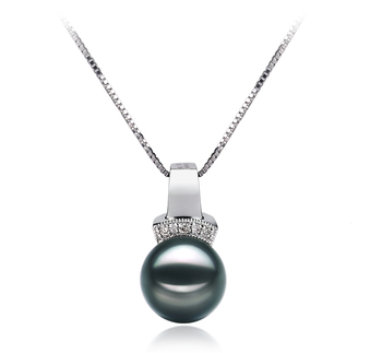 Colgante de perlas Perla Akoya Japonesa de calidad AAA de 8 a 9mm en color Negro