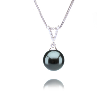Colgante de perlas Perla Tahití de calidad AAA de 9 a 10mm en color Negro