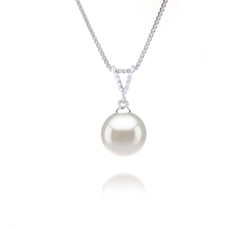 Colgante de perlas Perla de Agua Dulce de calidad AAAA de 9 a 10mm en color Blanco