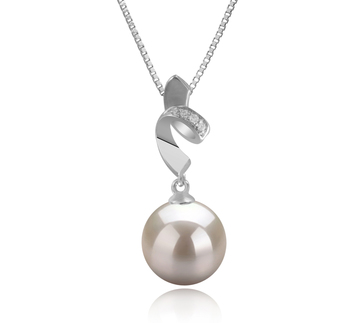 Colgante de perlas Perla de Agua Dulce de calidad AAAA de 9 a 10mm en color Blanco