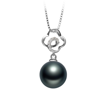 Colgante de perlas Perla Tahití de calidad AAA de 10 a 11mm en color Negro